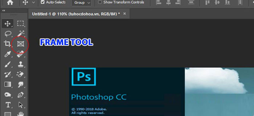 Tính năng tạo khung frame tool trong photoshop cc 2019