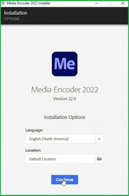 chọn ngôn ngữ cho adobe media encoder 2022