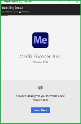 quá trình cài đặt Adobe Encoder 2022 đã  được hoàn tất.