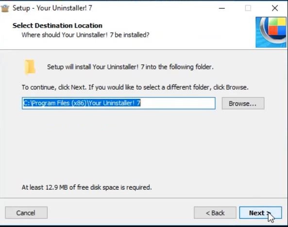 chọn next để tiếp tục cài đặt Uninstaller 7.5 crack