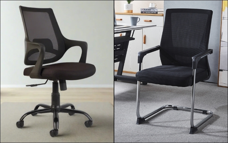 So sánh ghế văn phòng chân xoay và chân cố định