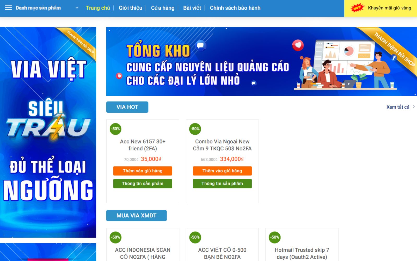 Thanh Thịnh Bùi Shop là nơi bán Via facebook giá rẻ Thanh Thịnh Bùi Shop là nơi bán Via facebook giá rẻ